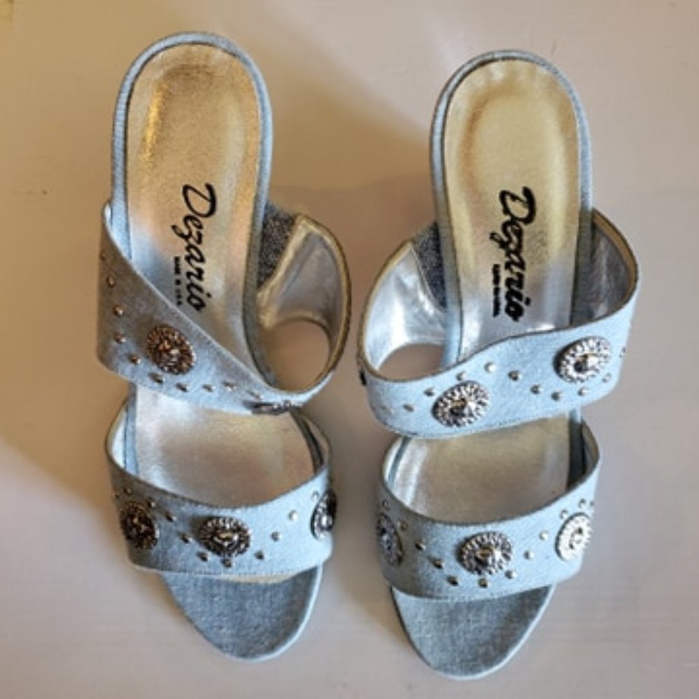 Dezario denim open toe wedge sandal